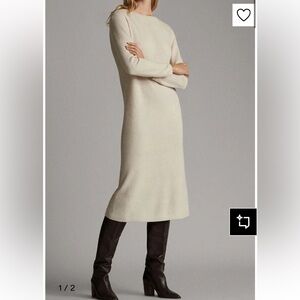 Massimo Dutti Cream Knitted dress